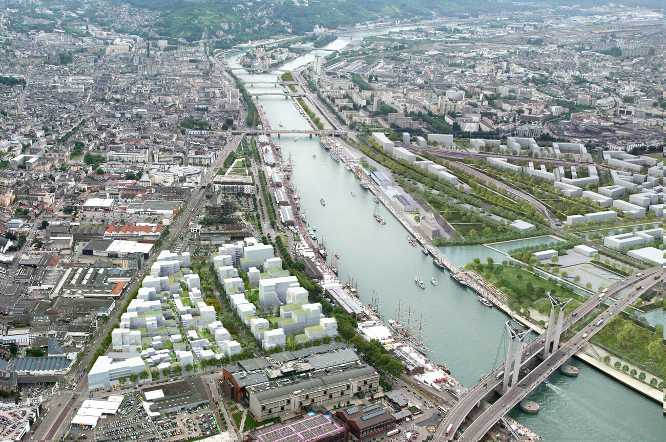 Photo aérienne d'une projection urbaine