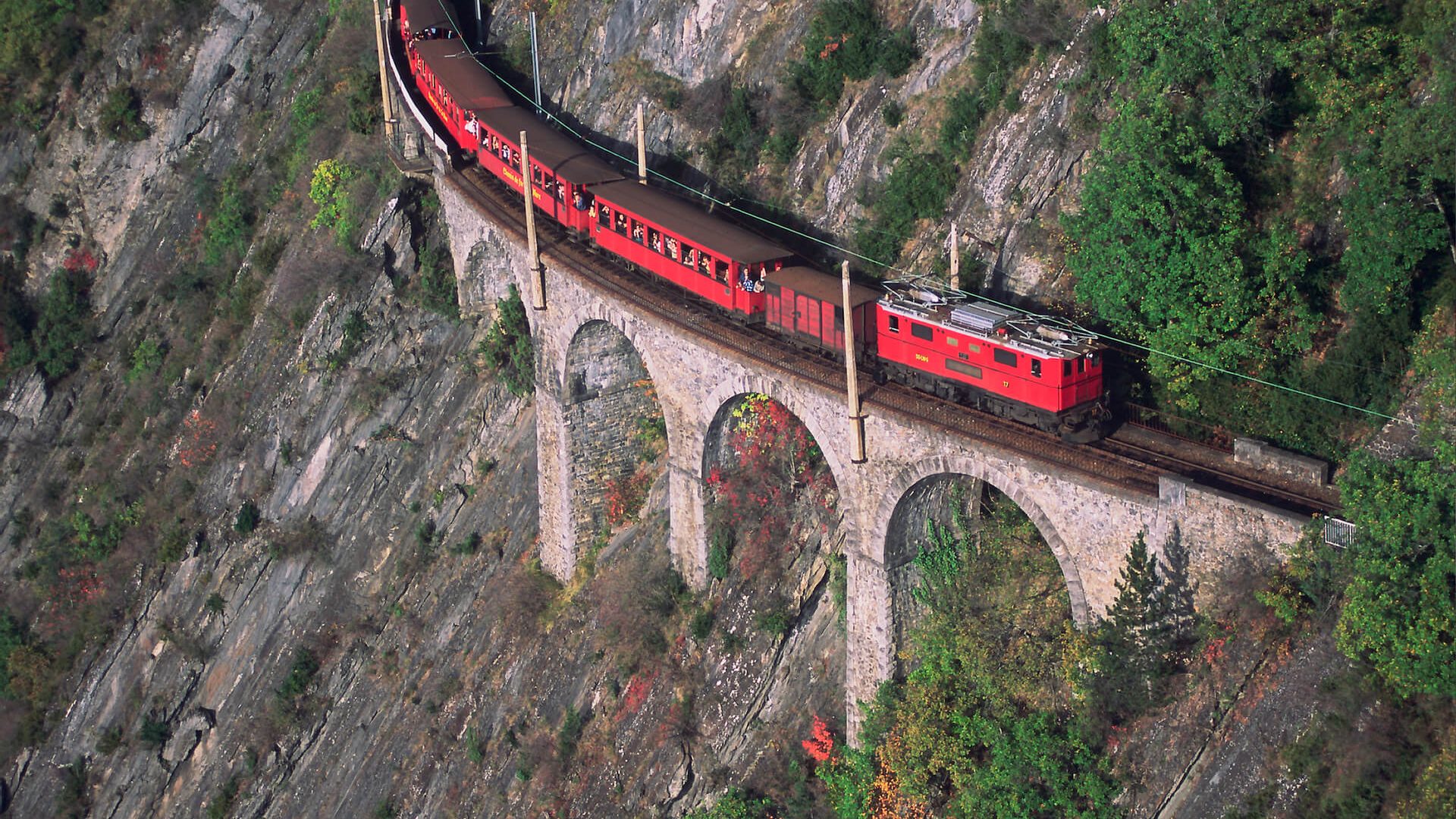 Photo aérienne train