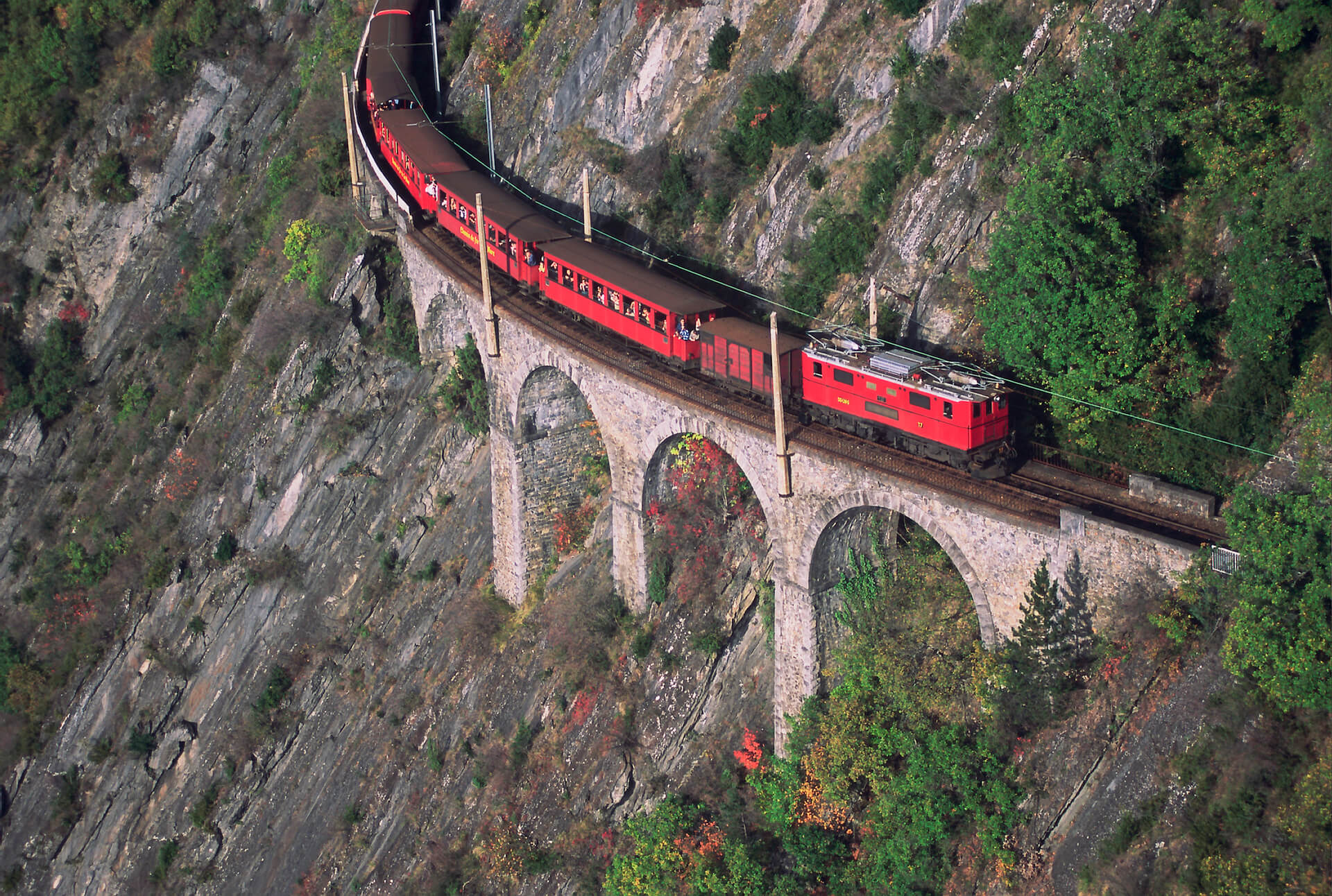 Photo aérienne train